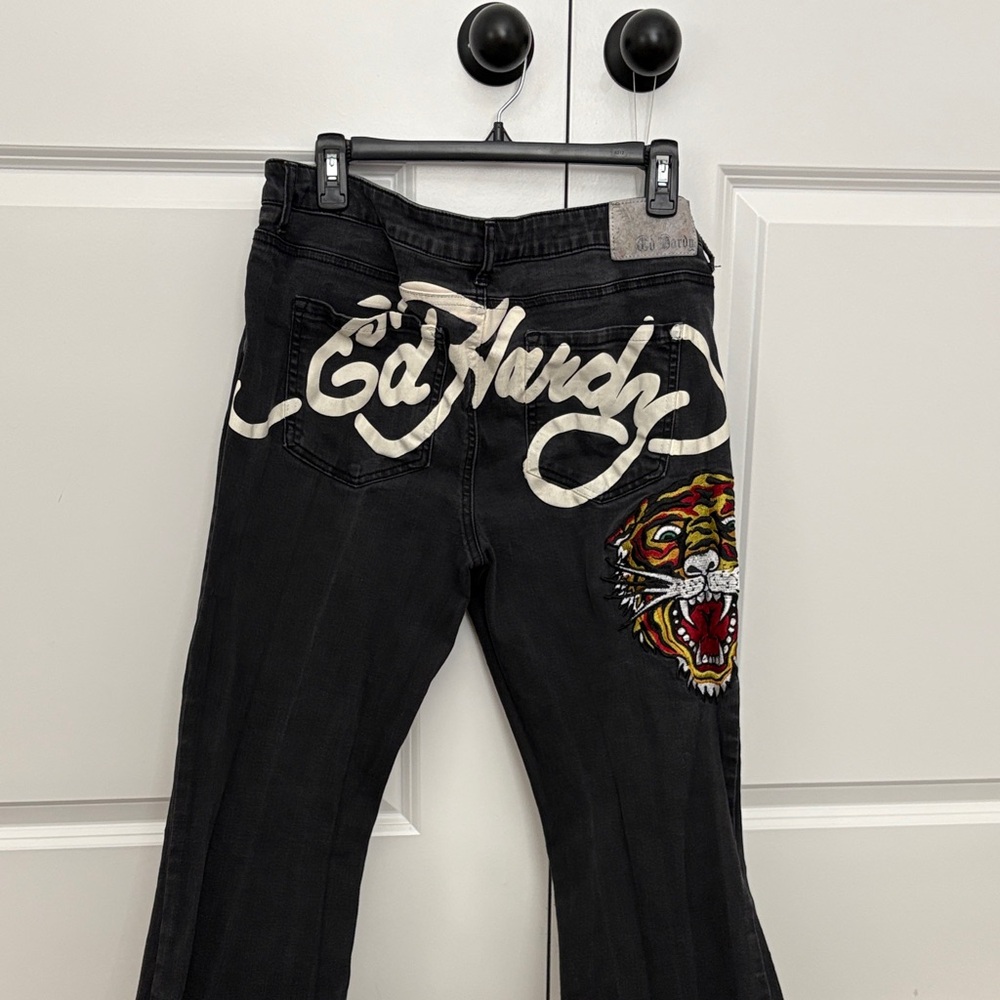 Ed Hardy Women's Black Jeans with Tiger Design